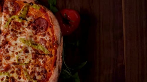 Rotating Pizza With Jalapeno Hd