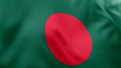 National Flag of Bangladesh Waving Seamlessly with Realistic Fabric Animation