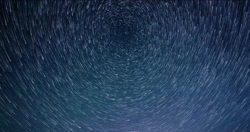 Rotating Star Trails Time-Lapse in the Night Sky