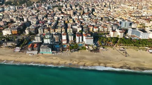 Hotels by the sea aerial view 4 K
