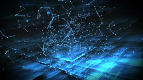 Futuristic Blue Digital Plexus Network Abstract Background