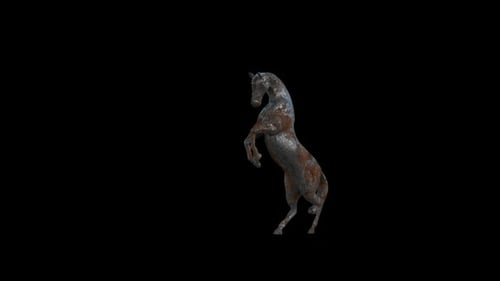 Rearing Rusty Horse 3D Animation Loop