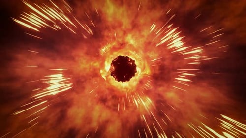 Abstract Flame Energy Particle Tunnel Portal 4K 01