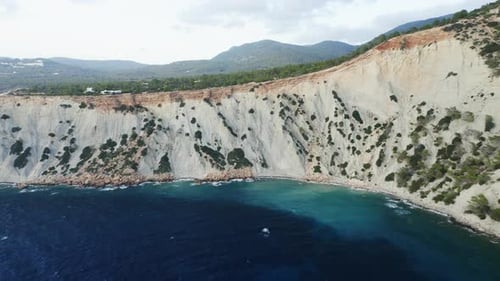 Scenic View of the Ocean, Cliff and Mountain Shot From Above