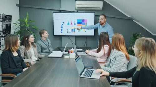 Presentation of Charts at Corporate Office Meeting