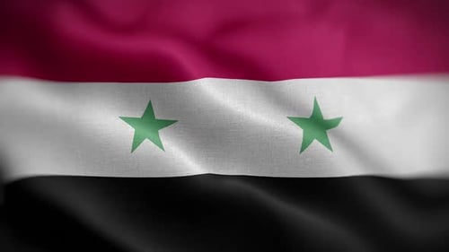 Animated Waving Syria National Flag Seamless Loop