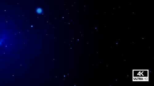 Abstract Blue Glowing Particles Floating Seamless Loop Background