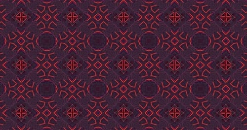 Abstract Glowing Geometric Kaleidoscope Background Loop