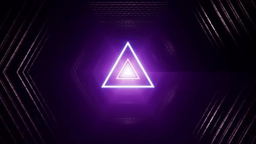 Glow Neon Triangle Light Dark Tunnel