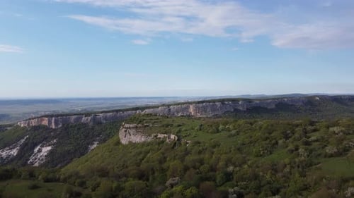 A Beautiful Mountain Range From the Height of the Drone in Clear Sunny Weather
