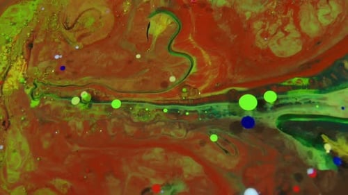Mixing Paints Creates Abstract Fluid Art Background