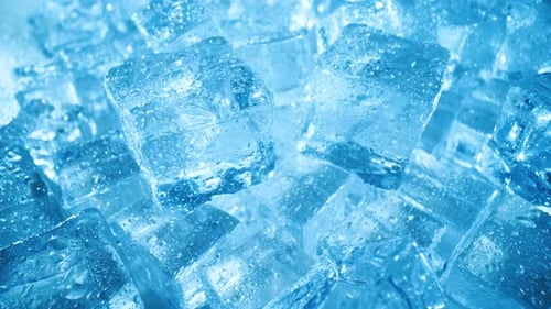 Refreshing Close-Up of Square Ice Cubes
