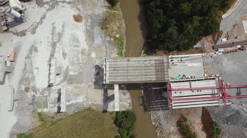 Building Bridge Via Workers Aerial