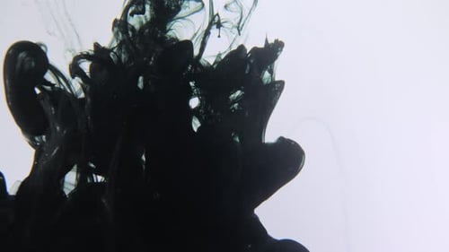 Abstract Black Ink Mixing in Water