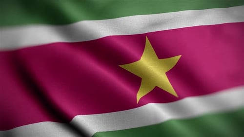 Realistic Waving Flag Of Suriname Seamless Loop