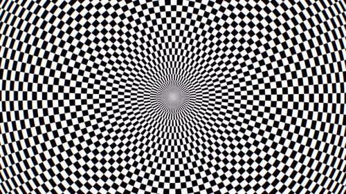Hypnotic Checkerboard Optical Illusion Expanding and Contracting Loop