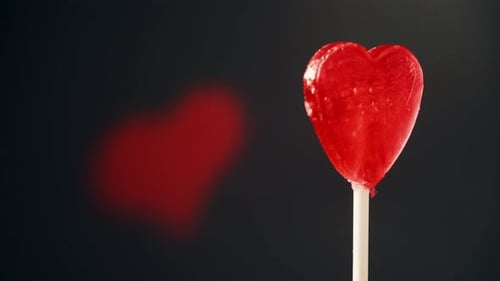 Heart Shaped Lollipop Close Up