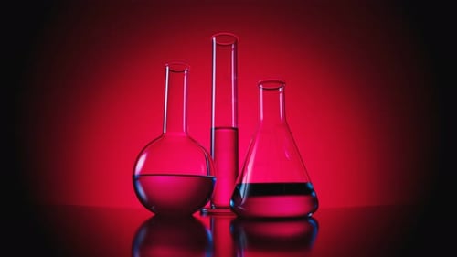 Glowing Liquid in Laboratory Glassware Science Animation