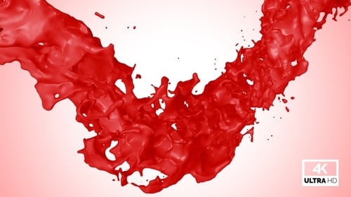 Flowing Red Fluid Paint Splash Element