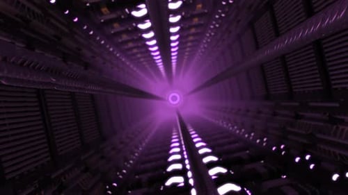 Futuristic Digital Tunnel Travel Loop Background