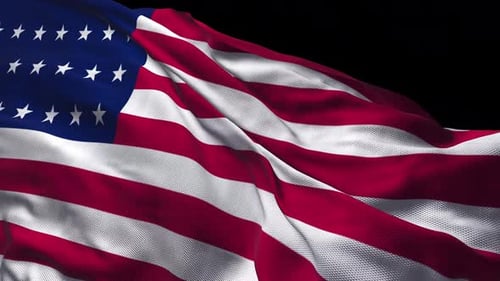 Realistic Waving American Flag Animation