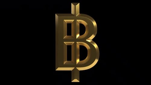 Looping Golden Thai Baht Symbol