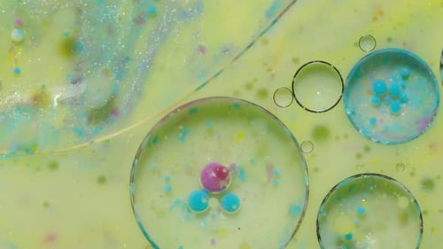 Colorful Green Yellow Bubbles Surface Wallpaper Themes Background Multicolor Space Universe Concept