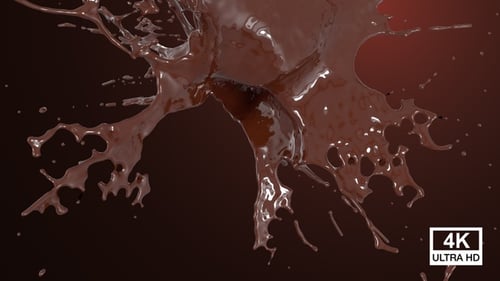 Realistic Chocolate Liquid Splash Simulation with Droplets