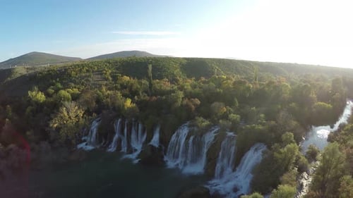 Aerial view of Kravice waterfall