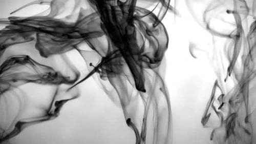 Black Ink Swirling Fluidly in Water