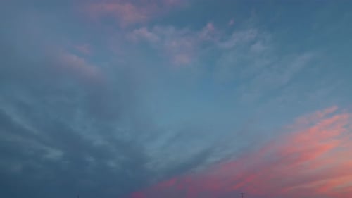 Scenic Clouds at Sunset with Birds Flying
