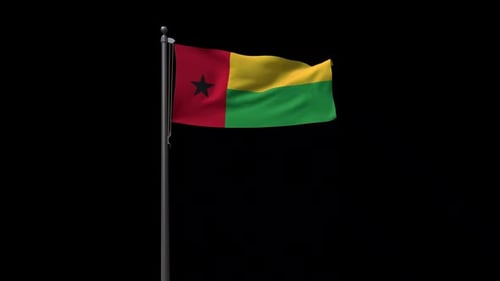 Realistic Waving Flag of Guinea-Bissau