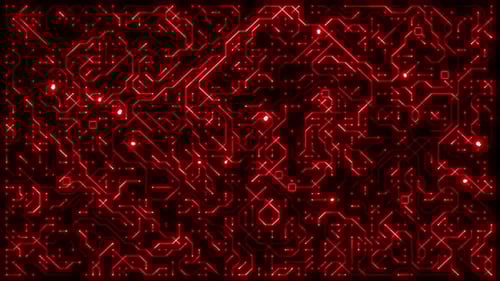 Glowing Red Circuit Animation Motherboard Loop