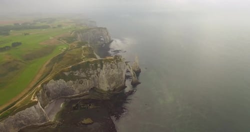 White cliffs at Etretat, Normandy, France.