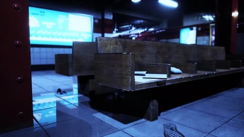 Empty Old Subway Train Station