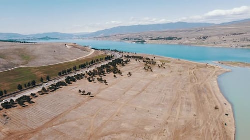 Lake And Road Aerial