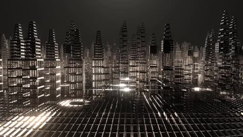 HD Neon Cyberpunk City Flythrough | Futuristic Science Fiction City Background