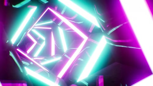 Infinite Glowing Vj Tunnel Loop 4K 01