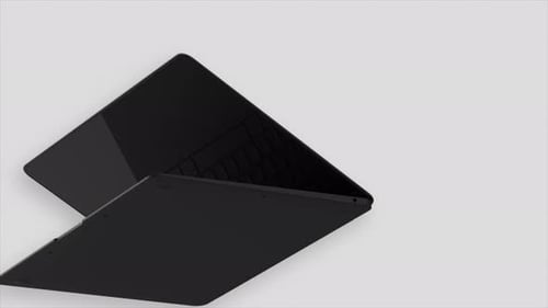 Close Up of New Black Laptop Computer Model Isolated on a White Background