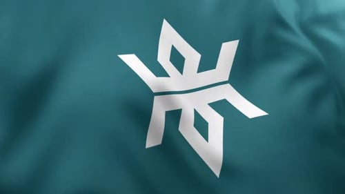 Realistic Waving Fabric Flag Logo Display Animation