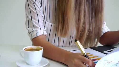 Blonde Business Woman Working at Modern Office