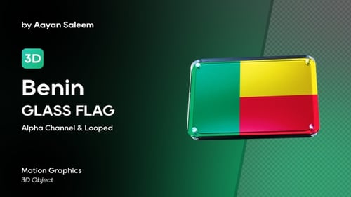 Benin Flag 3D Glass Badge