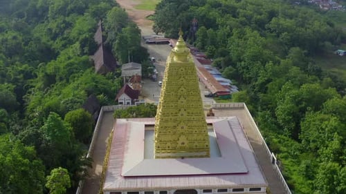 Aerial View of Golden Temple Among Greenery