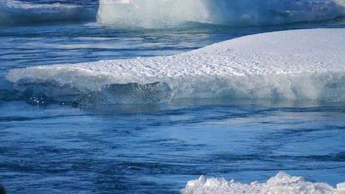 Icebergs at Ice Lake. Ice and Snow Winter Nature Landscape