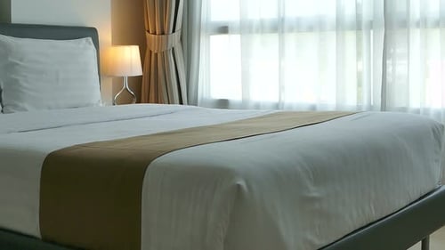 Clean Hotel Room Interior with Modern Design