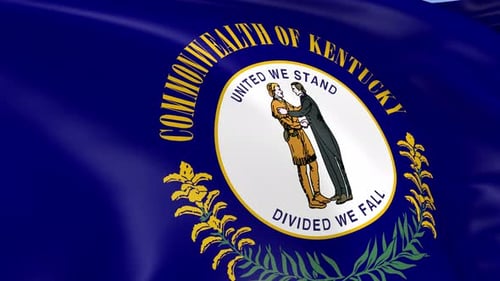 Waving State Flag of Kentucky Commonwealth Loop