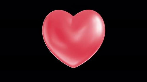 Pulsing 3D Red Heart Loop Animation