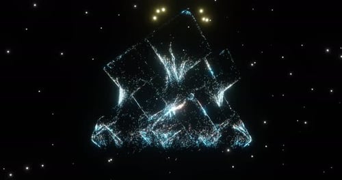 Futuristic Glowing Cube Particle Logo Reveal