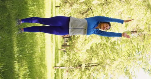 Young Woman During Breathing Exercises