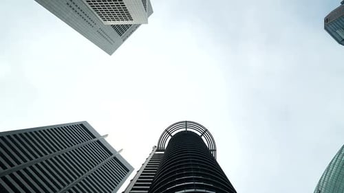 Time lapse of cloud moving pass over building skyscraper